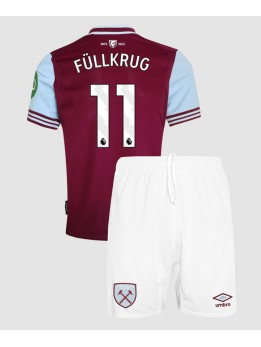 Billige West Ham United Niclas Fullkrug #11 Hjemmedraktsett Barn 2024-25 Kortermet (+ Korte bukser)